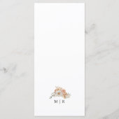 Boho Dusty Rose Floral Wedding Menu Menükarte (Rückseite)