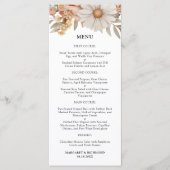 Boho Dusty Rose Floral Wedding Menu Menükarte (Vorderseite)