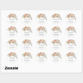 Boho Dusty Rose Floral Wedding Runder Aufkleber (Blatt)