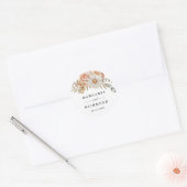 Boho Dusty Rose Floral Wedding Runder Aufkleber (Umschlag)
