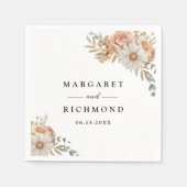 Boho Dusty Rose Floral Wedding Serviette (Vorderseite)
