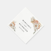 Boho Dusty Rose Floral Wedding Serviette (Ecke)