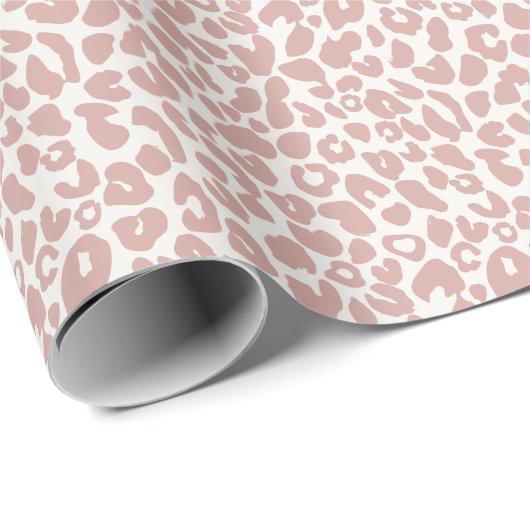 Boho Dusty Rose Leopard Print Geschenkpapier (Rolleneckpunkt)
