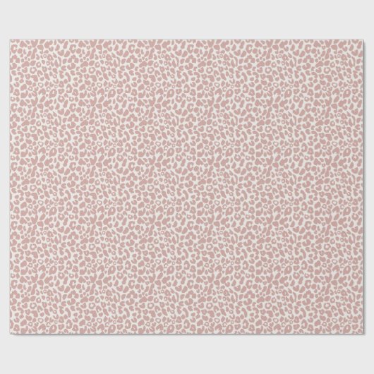 Boho Dusty Rose Leopardenmuster  Geschenkpapier (Flach)