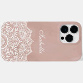 Boho Dusty Rose Mandala Individuelle Name Case-Mate iPhone Hülle (Rückseite (Horizontal))