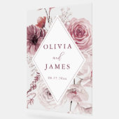 Boho Dusty Rose & Mauve Floral Frame Wedding Acrylschild (Winkel)