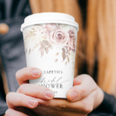 Boho Dusty Rose Pink Floral Brautparty Pappbecher