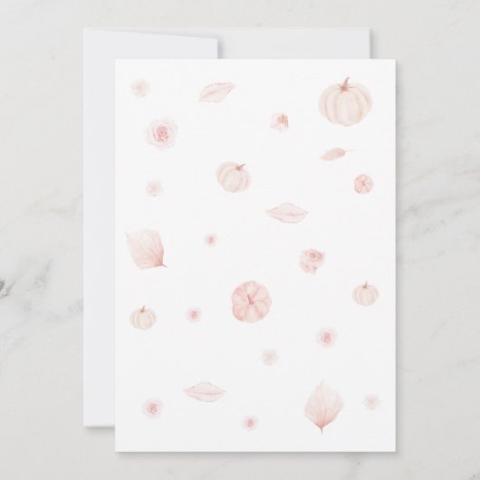 Boho Dusty Rose Pumpkin Baby Shower Einladung (Rückseite)