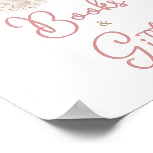 Boho Dusty Rose Pumpkin Bücher und Geschenke Poster (Ecke)