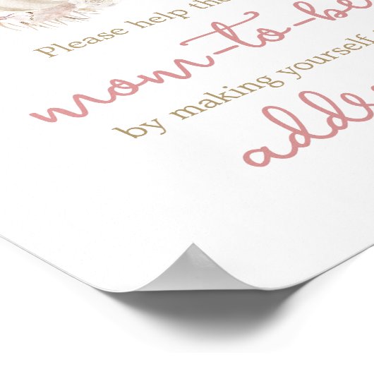 Boho Dusty Rose Pumpkin Envelope Station Poster (Ecke)