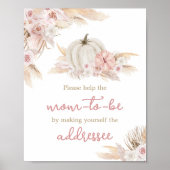 Boho Dusty Rose Pumpkin Envelope Station Poster (Vorne)
