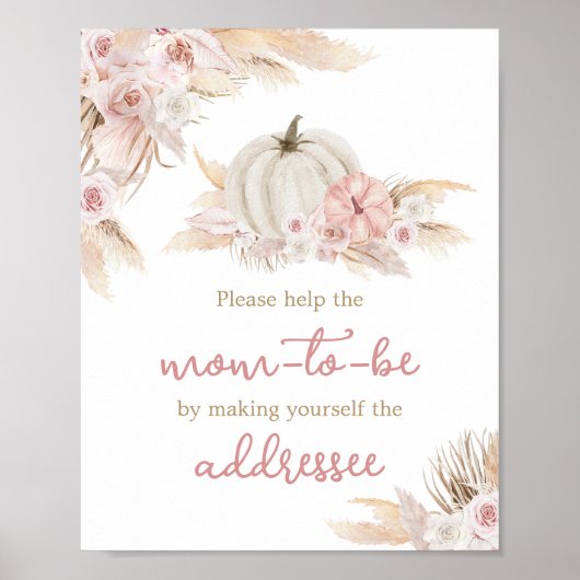Boho Dusty Rose Pumpkin Envelope Station Poster (Vorne)
