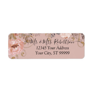 BOHO Dusty Rose Rouge Wasserfarbe Herbst Gold Flor