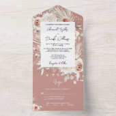 Boho Dusty Rose Rustikales Blumengestein mit UAWG All In One Einladung (Innen Boden)