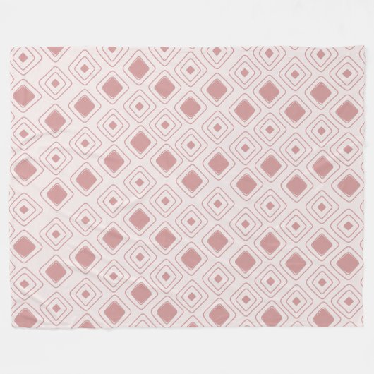 Boho Dusty Rose Tribal Geometric Aztec Muster Fleecedecke (Vorderseite (Horizontal))