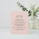 Boho Dusty Rose Wedding Details Enclosure Card Begleitkarte (Stehend Vorderseite)