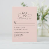 Boho Dusty Rose Wedding Meetings Optionen RSVP Kar Karte (Stehend Vorderseite)