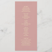 Boho Dusty Rose Wedding Program Programm (Rückseite)
