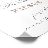 Boho Dusty Rose Wie viele Kisses Brautparty Game Poster (Ecke)