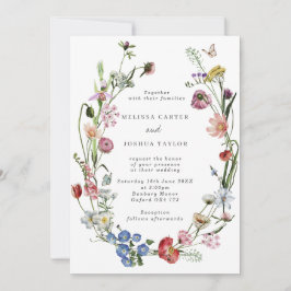 Boho Dutch Wild Blume & Butterflies Wedding Einladung