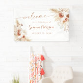 Boho Duwer Pampas Grass Begrüßungszeichen Banner (Insitu)