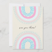 Boho Duwered mit Liebe Rainbow Baby Dusche Einladung (Rückseite)