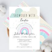 Boho Duwered mit Liebe Rainbow Baby Dusche Einladung