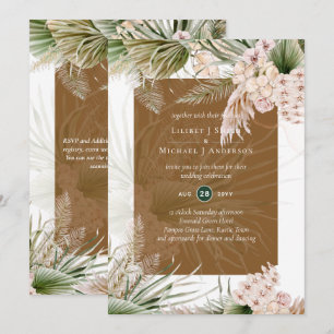 BOHO Earth Color Pampas Grass Wedding Einladung