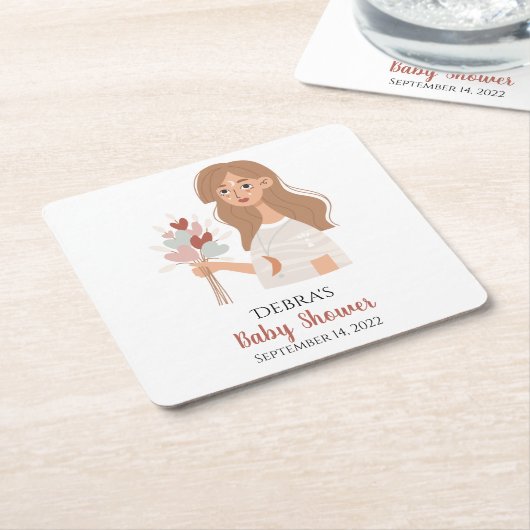 Boho Earth Mutter Strauß von Herzen anpassen Rechteckiger Pappuntersetzer (angewinkelt)