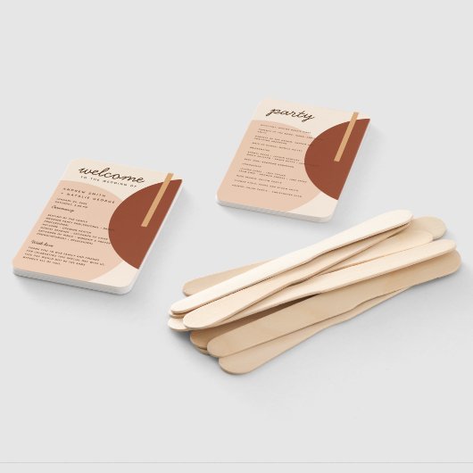 Boho Earth Ton Abstrakt Circles Wedding Program Fächer (Non-assembled)