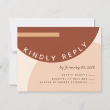 Boho Earth Ton Abstrakt Circles Wedding RSVP