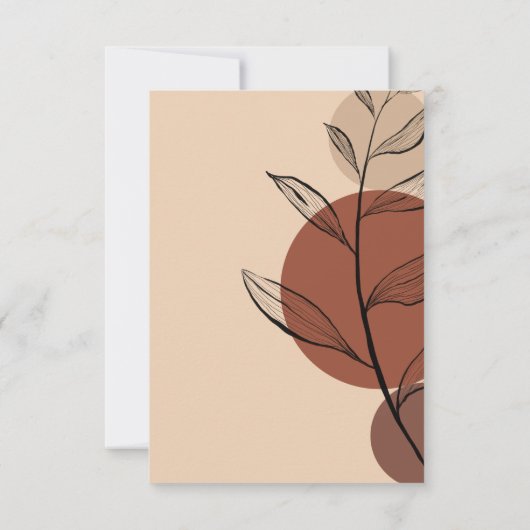 Boho Earth Tone Arch Foliage Terracotta Wedding RSVP Karte (Rückseite)