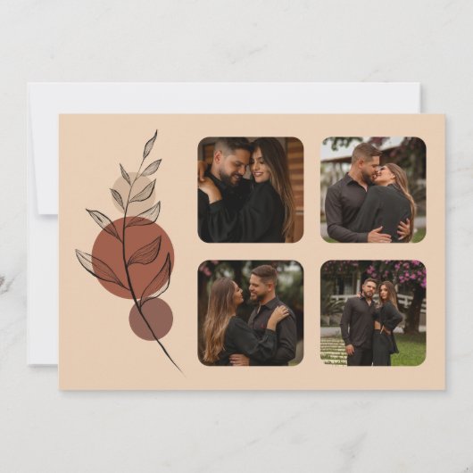 Boho Earth Tone Arch Foliage Terracotta Wedding Save The Date (Rückseite)