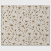 Boho Earth Tone Daisy Tan Floral Pattern Geschenkpapier (Flach)