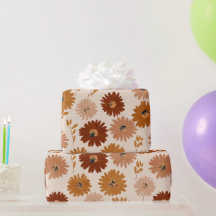 Boho Earth Tone Daisy Tan Floral Pattern