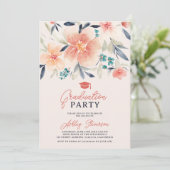 Boho earth tone florfarbenes Foto Abschluss Einladung (Stehend Vorderseite)