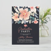 Boho earth tone florfarbenes Foto Abschluss Einladung (Stehend Vorderseite)