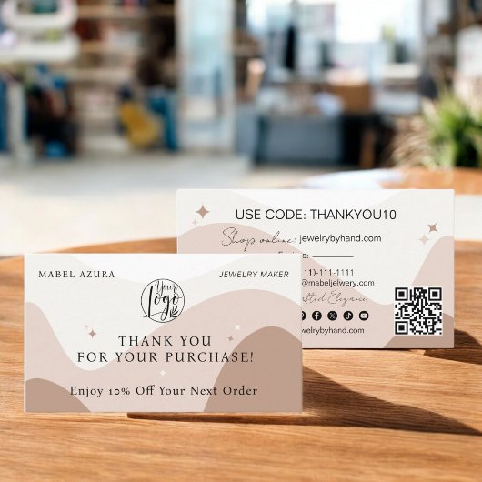 Boho earth tone Jewelier Maker Qr Logo Rabattkarte