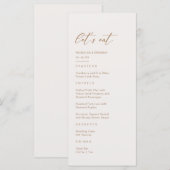 Boho Earth Tone Pampas Grass Wedding Menükarte (Vorne/Hinten)