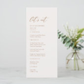 Boho Earth Tone Pampas Grass Wedding Menükarte (Stehend Vorderseite)