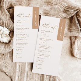 Boho Earth Tone Pampas Grass Wedding Menükarte
