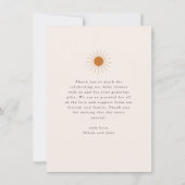 Boho Earth Tone Rainbow Baby Shower Dankeskarte (Rückseite)