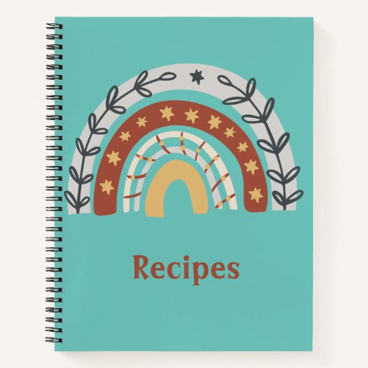 Boho Earth Tone Rainbow Notizblock (Vorderseite)