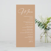 Boho Earth Tone Wüstenhochzeit Menükarte (Stehend Vorderseite)