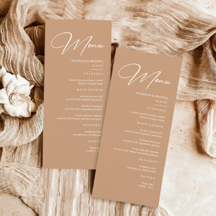 Boho Earth Tone Wüstenhochzeit Menükarte