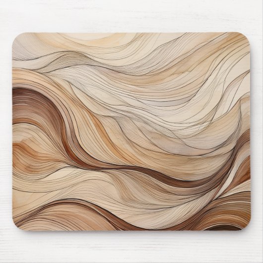 Boho Earth Tones Modern Flowing Lines Mousepad (Vorne)