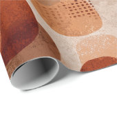 Boho Earth Tones Terracotta Abstract Pattern Geschenkpapier (Rolleneckpunkt)