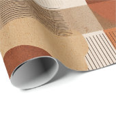 Boho Earth Tones Terracotta Geometric Pattern Geschenkpapier (Rolleneckpunkt)