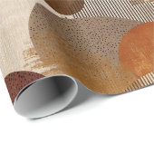 Boho Earth Tones Terracotta Geometric Pattern Geschenkpapier (Rolleneckpunkt)