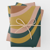 Boho Earth Tones Trendy Moderne Abstrakte Muster Geschenkpapier Set (Beispiel)